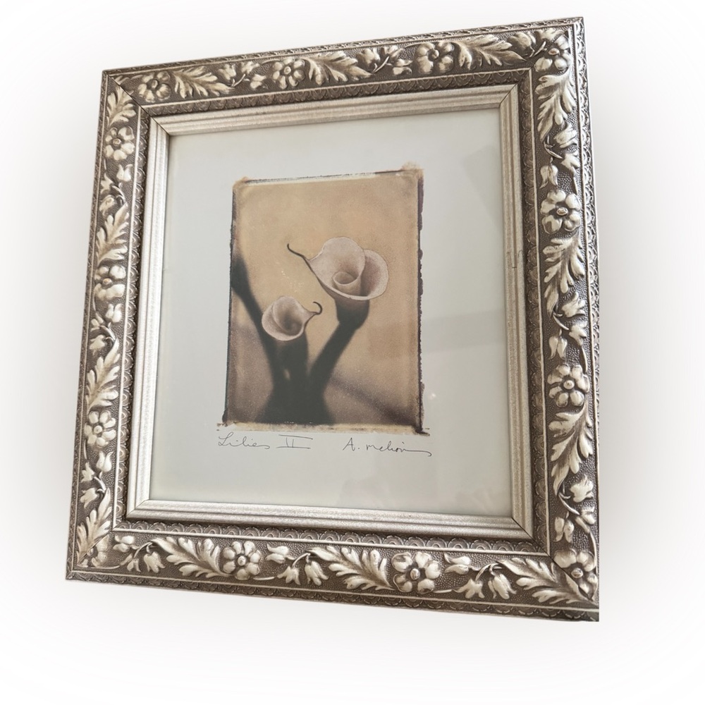 A. MELION “LILIES II" FRAMED AND MATTED ARTWORK
